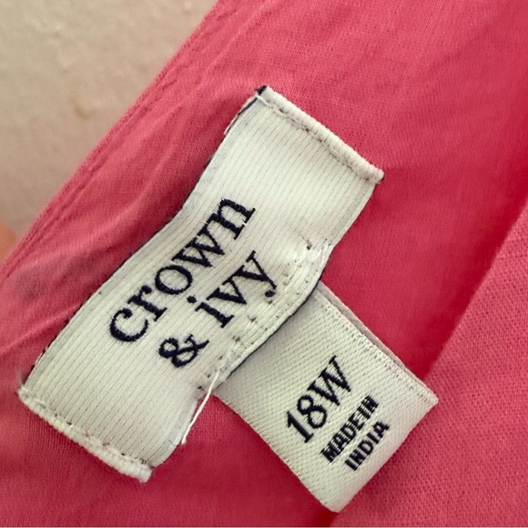 NEW NWT Belk Crown & Ivy Pink Plus Size Dress with Embroidered Details - Picture 6 of 7